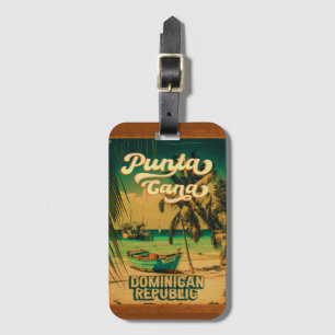 Étiquette À Bagage Punta Cana Dominican Palm Tree Beach Vintage
