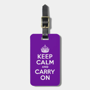 Étiquette À Bagage Purple Gardez le calme et continuer
