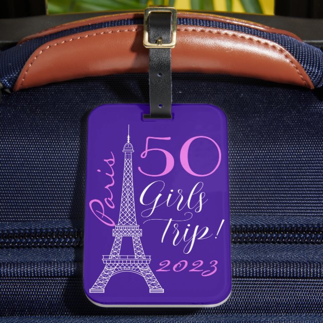 Étiquette À Bagage Purple Paris Tour Eiffel 50e anniversaire Voyage d (Insitu Rectoal 2)