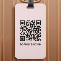QR Code Blush Rose Feminine Scannable Contact perd