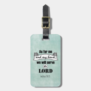 Étiquette À Bagage Quant à moi et ma maison Bible Verse