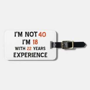 Étiquette À Bagage quarantième conceptions d'anniversaire