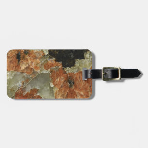 Étiquette À Bagage Quartz orange, noir et clair