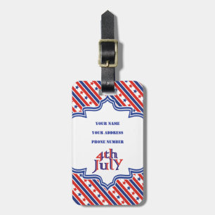 Étiquette À Bagage Quatrième 4 juillet de conception et de bordure de