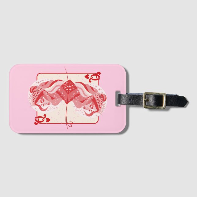 Étiquette À Bagage Queen of Hearts Red Preppy Art (Devant Horizontal)