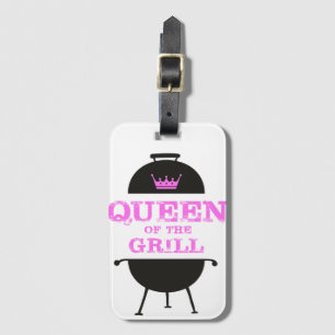 Étiquette À Bagage Queen Of The Grill, Couronne Rose