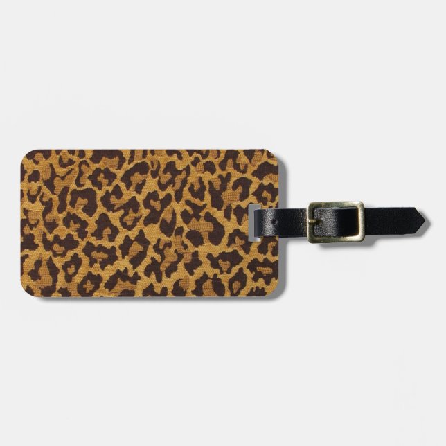 Étiquette À Bagage RAB Rockabilly Empreinte de léopard Brown Gold (Devant horizontal)