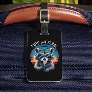 Étiquette À Bagage Raccoon mignon mais feral Funny