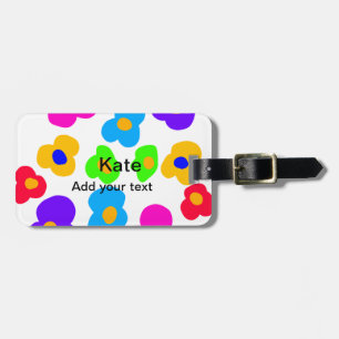 Étiquette À Bagage Rainbow flower pride amour ajouter nom texte lqbtq
