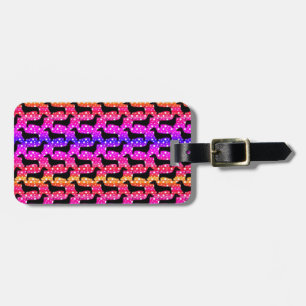 Étiquette À Bagage Rainbow Polka Dachshunds