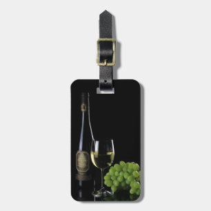 Étiquette À Bagage Raisins de verre à bouteilles de vin blanc