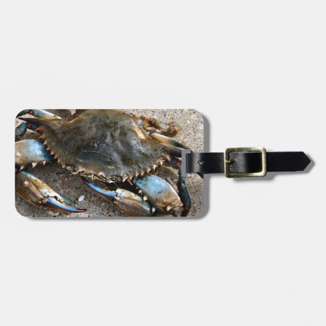 Étiquette À Bagage Rampement de crabe bleu (Devant horizontal)
