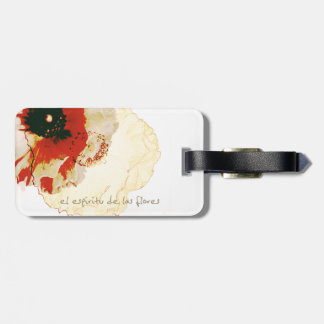 Étiquette À Bagage ranunculus orange vif et blanc