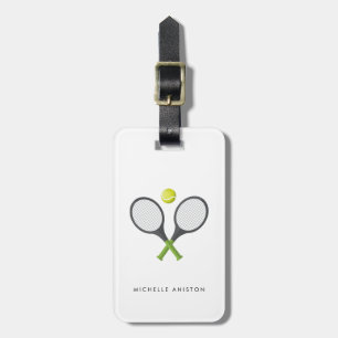 Étiquette À Bagage Raquette et balle de tennis tendance personnalisée