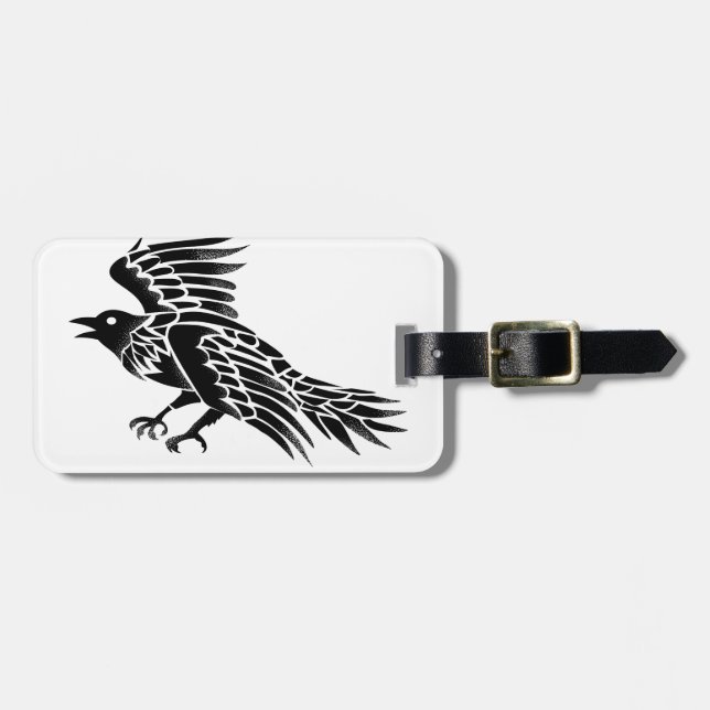 Étiquette À Bagage Raven pilotant le tatouage latéral (Devant horizontal)