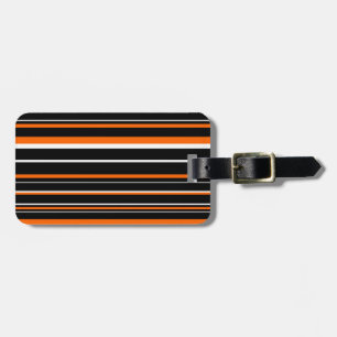 Étiquette À Bagage Rayure de code-barres noir, orange et blanc