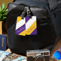 Rayure dorée jaune blanc violet personnalisée
