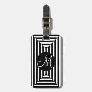 ÉTIQUETTE À BAGAGE RAYURES CHICS DE LUGGAGE/BAG/GIFT/TAG BLACK/WHITE