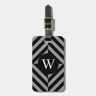 ÉTIQUETTE À BAGAGE RAYURES CHICS DE LUGGAGE/BAG TAG_252 GRAY/BLACK