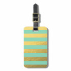 Rayures de menthe et de feuille d'or imprimées