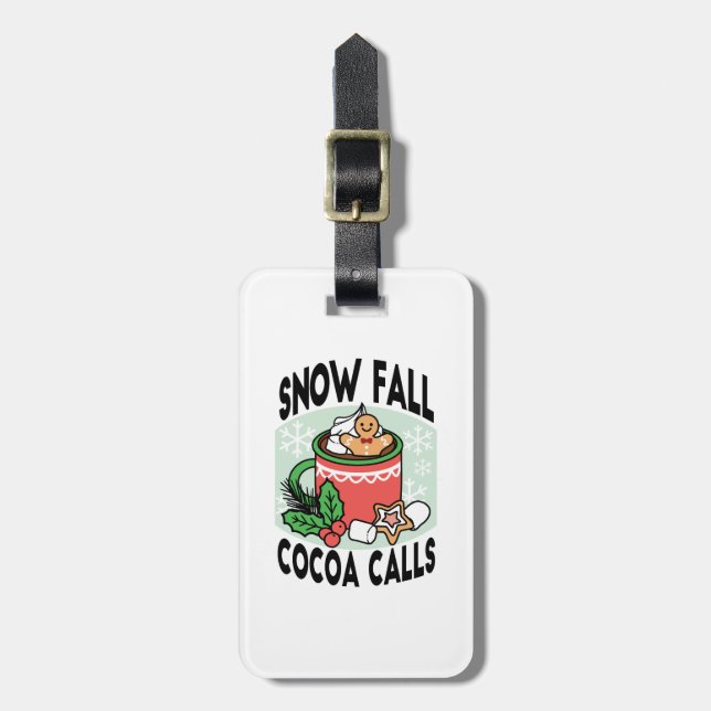 Étiquette À Bagage Réchauffez-vous avec les appels de cacao de neige  (Devant Vertical)