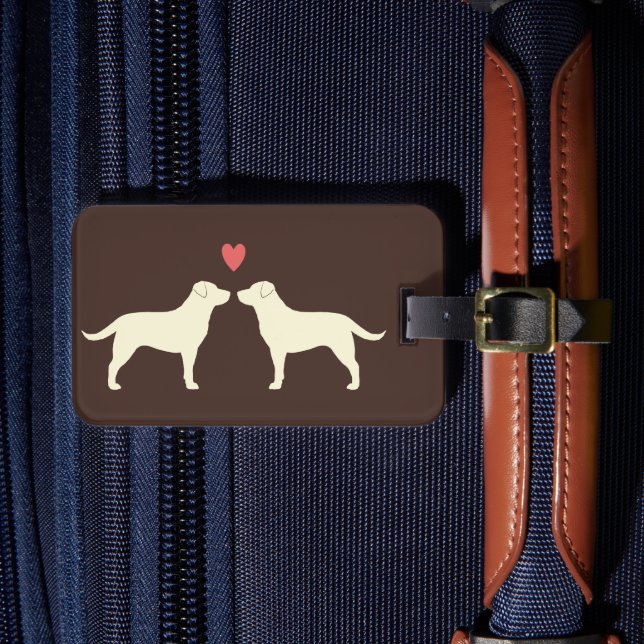 Étiquette À Bagage Récupérateurs du Labrador jaune avec coeur (Insitu Rectoal 4)
