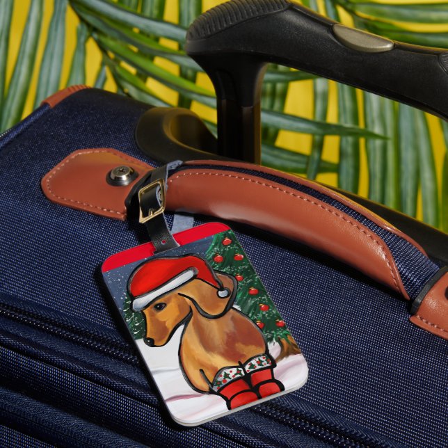Étiquette À Bagage Red Dachshund (Insitu Rectoal 1)