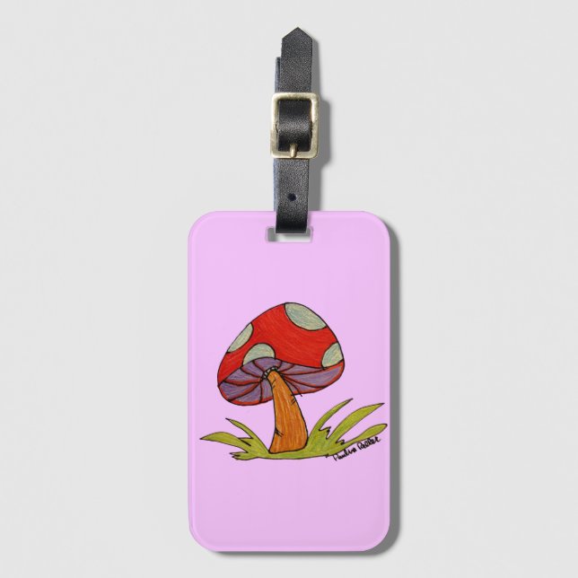 Étiquette À Bagage Red Mushroom with light purple background Tote (Devant Vertical)