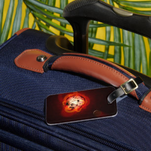 Étiquette À Bagage Red Nwarf Star Orbité Par Une Hypothétique Exoplan