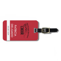 Red, White, and Black Luggage Performer Bag Tag