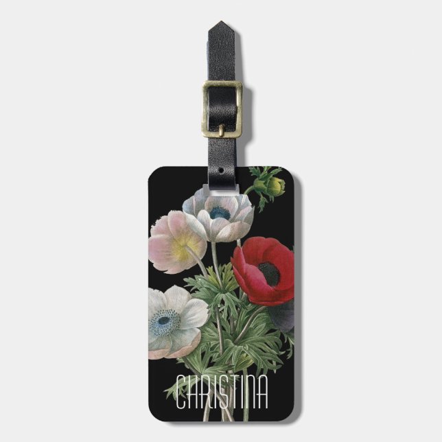 Étiquette À Bagage Redoute : Anémone, 1833 (Devant Vertical)