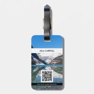 Étiquette À Bagage Réflexion sur Lake Louise - Banff NP - QR Code