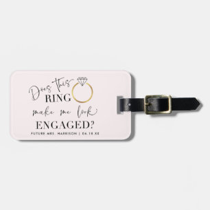 Étiquette À Bagage Regardez la Bague Rose Future Mme Pretty Engagée