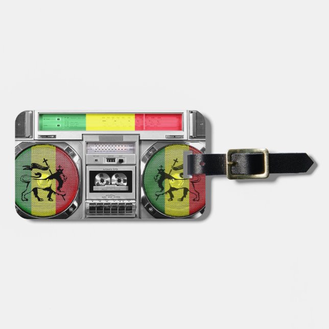 Étiquette À Bagage reggae de boombox (Devant horizontal)
