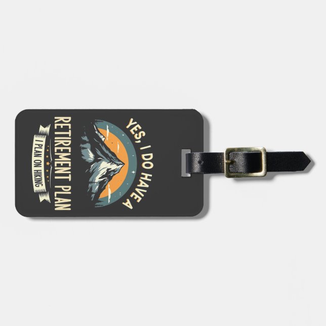 Étiquette À Bagage Régime de retraite Randonnée Drôle papa à l'extéri (Devant horizontal)