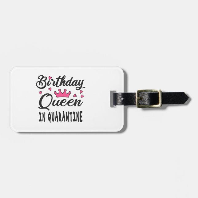 Étiquette À Bagage Reine d'anniversaire en quarantaine (Devant horizontal)