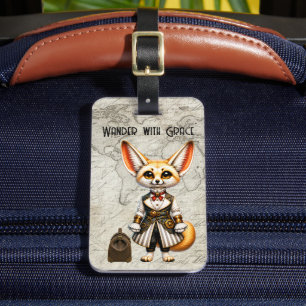Étiquette À Bagage Renard Fennec Steampunk Voyageur du Monde
