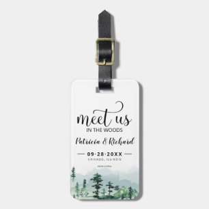 Étiquette À Bagage Rencontrez-Nous Dans Les Bois Mariage En Plein Air