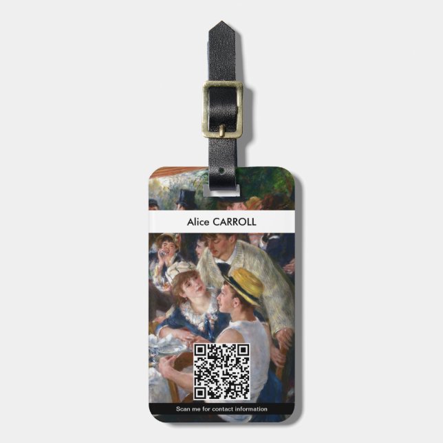 Étiquette À Bagage Renoir - Déjeuner de la fête nautique - Code QR (Devant Vertical)