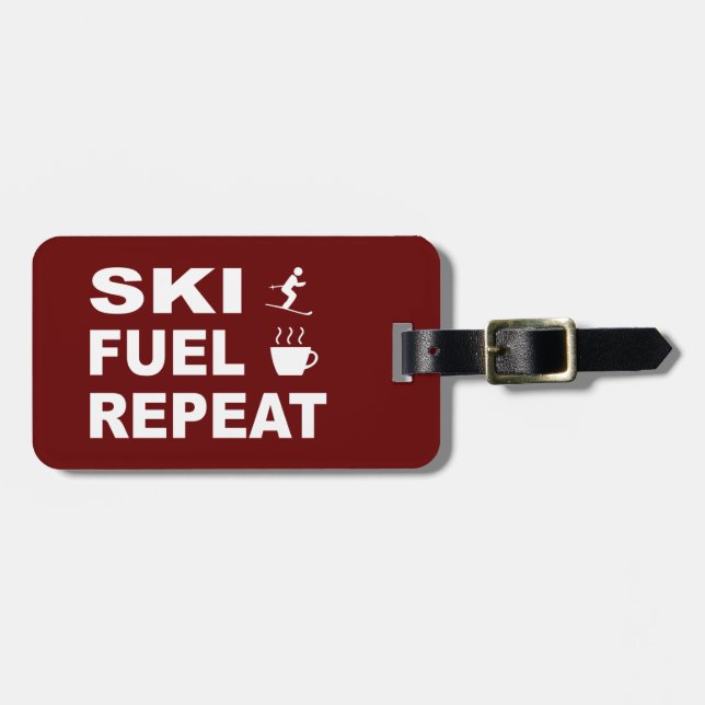 Étiquette À Bagage Répétition du carburant de ski (Devant horizontal)
