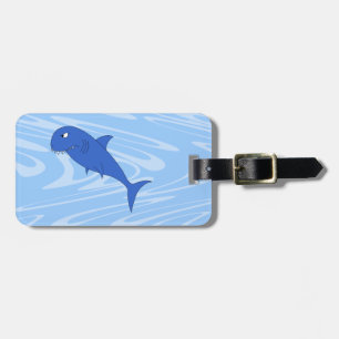 Étiquette À Bagage Requin de bande dessinée