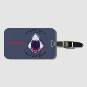 Étiquette À Bagage requin, morsure   Design moderne tendance cadeau c