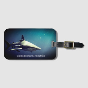 Étiquette À Bagage Requin noir océanique sous l'eau
