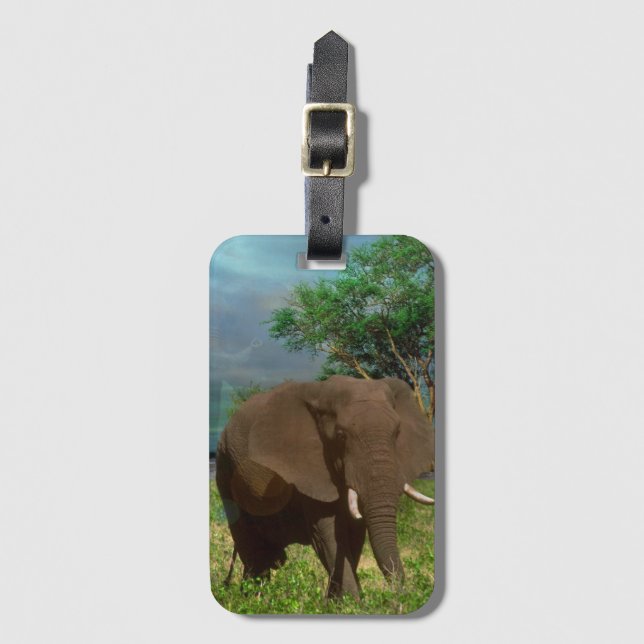 Étiquette À Bagage "Résistance sereine : Le Graissage des éléphants B (Devant Vertical)