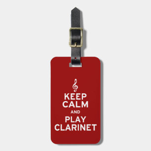 Étiquette À Bagage Restez calme et jouez à Clarinet