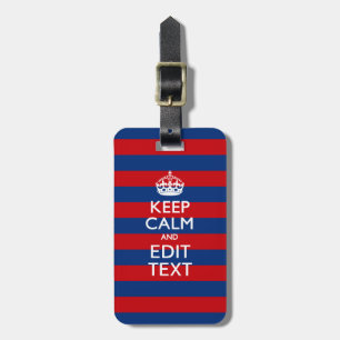 Étiquette À Bagage RESTEZ CALME ET Votre texte sur des bandes bleues