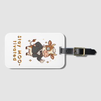Étiquette À Bagage Restez motivés vache mignonne