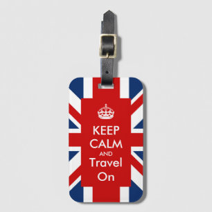 Étiquette À Bagage Restez tranquille et voyagez avec le British UK Fl