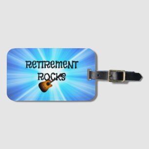 Étiquette À Bagage Retirement Rocks, guitare sur le design de sunburs