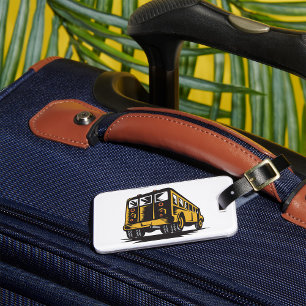 Étiquette À Bagage Retour D'Un Bus D'École